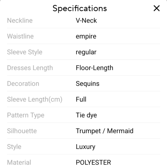 Blue, Tie Dye, Gradient Print, Long Sleeved,  V Neck,  Contrast Sequined Gown - Picture 14 of 16